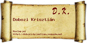 Dobozi Krisztián névjegykártya