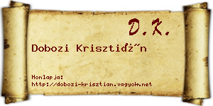 Dobozi Krisztián névjegykártya